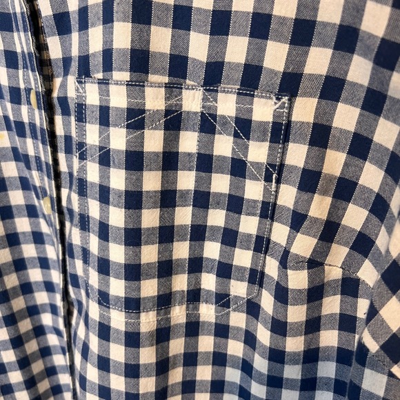 LRL Lauren Jeans Co Womens Navy White Gingham Button‎ Down Collared Shirt 1XL - Picture 5 of 15
